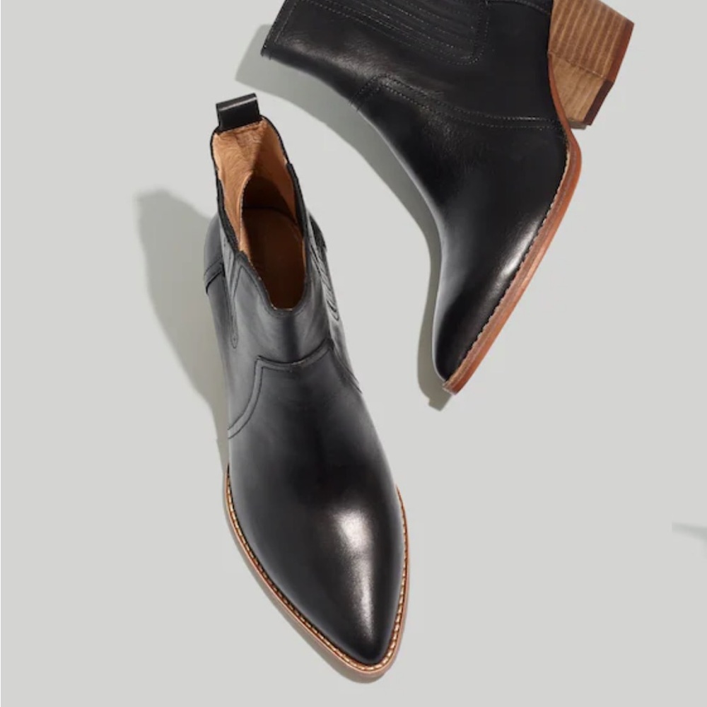 Madewell Western Ankle Boots Black
